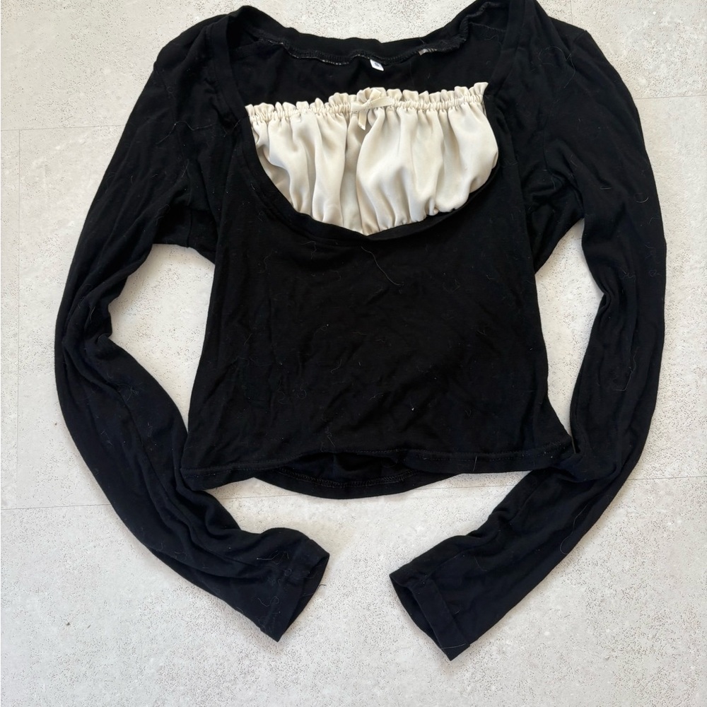 Black and Cream Women's Top